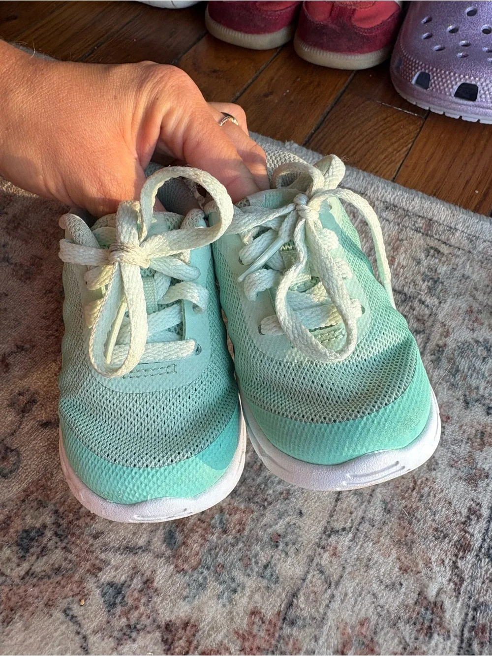 5C Toddler Nike Air Kids Mint Green Mesh Lace Up Sneakers